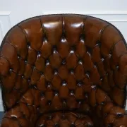 Chesterfield Porter Wingback Chair in Hand-Dyed Leather