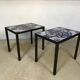 Italian ceramic tiles & steel side tables or nightstands, 1970s, set of 2