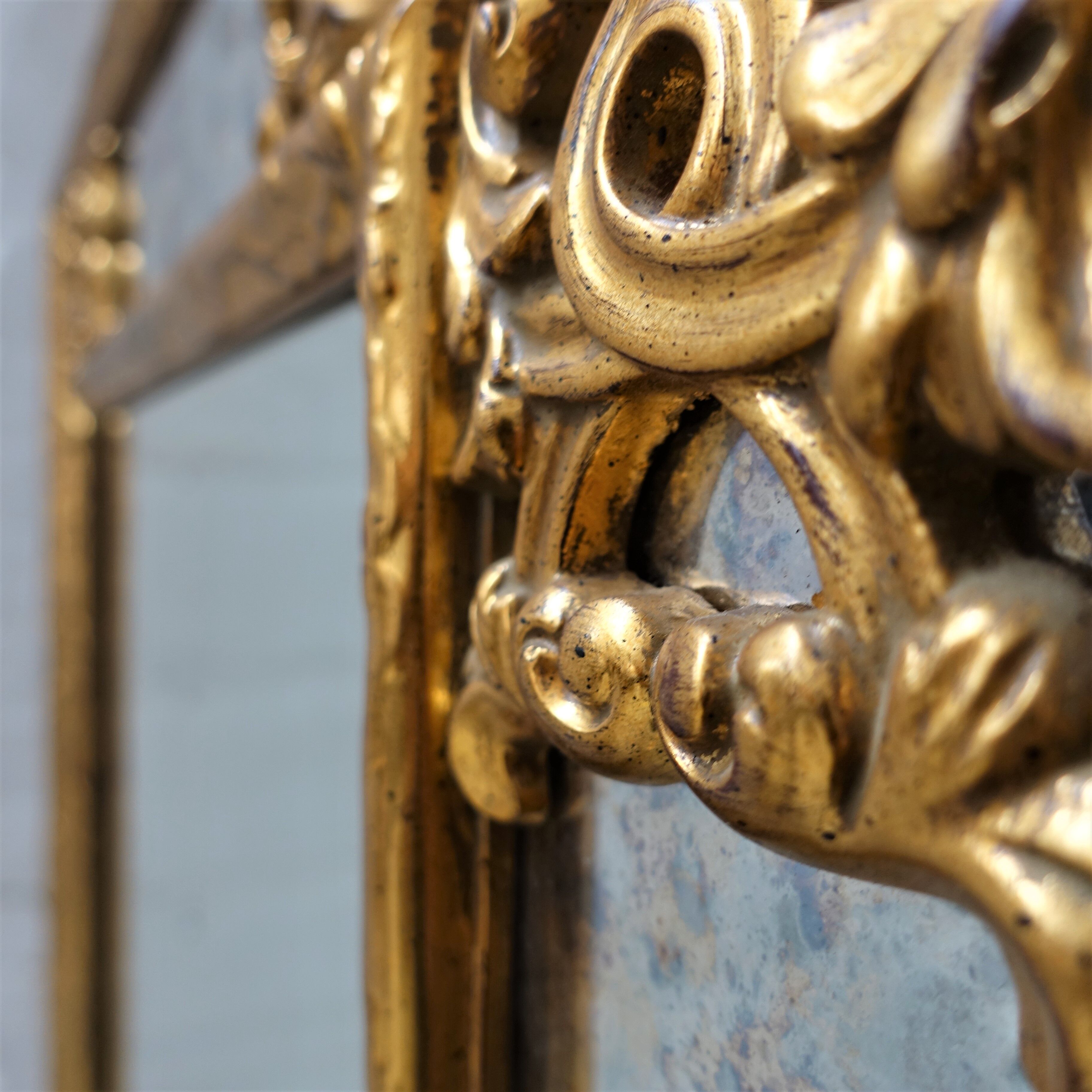 Miroir Deknudt doré vintage