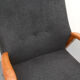 1950s armchair in anthracite velour, completly restored