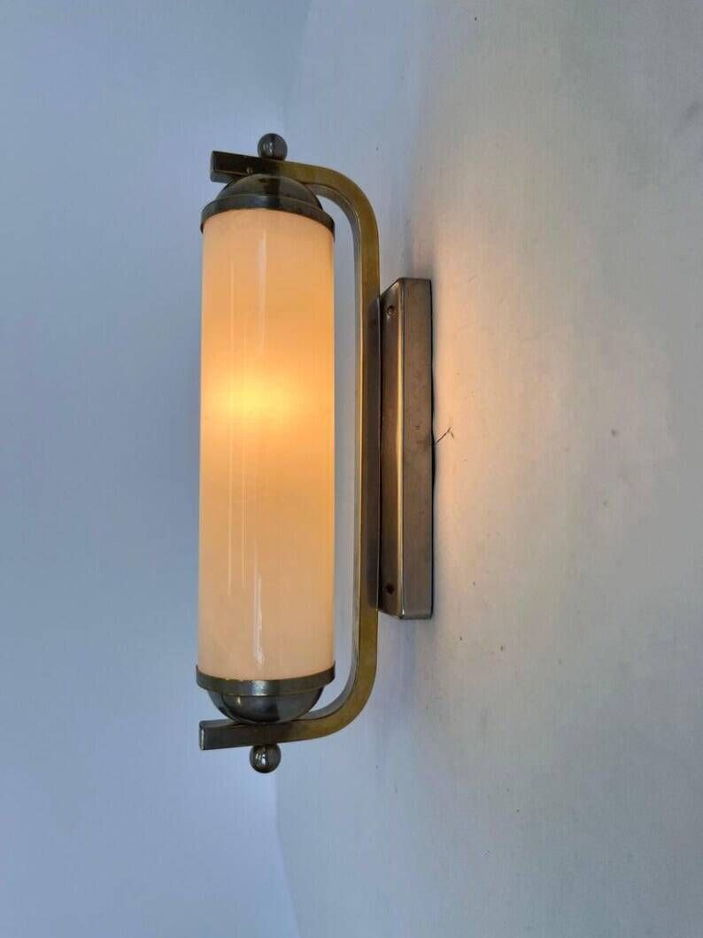 Bauhaus Chrome and glass Wall Lamp, 1930s - Czechoslovakia