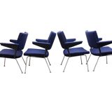 Set of 4 Gispen 1445 arm chairs, 1960s