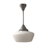 Industrial pendant lamp opaline Art Deco style – 50s/60s
