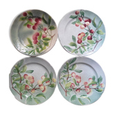 4 assiettes en barbotine par St Clément