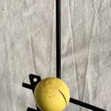 Wall-mounted coat rack ball and black metal vintage 1950s style Roger Féraud