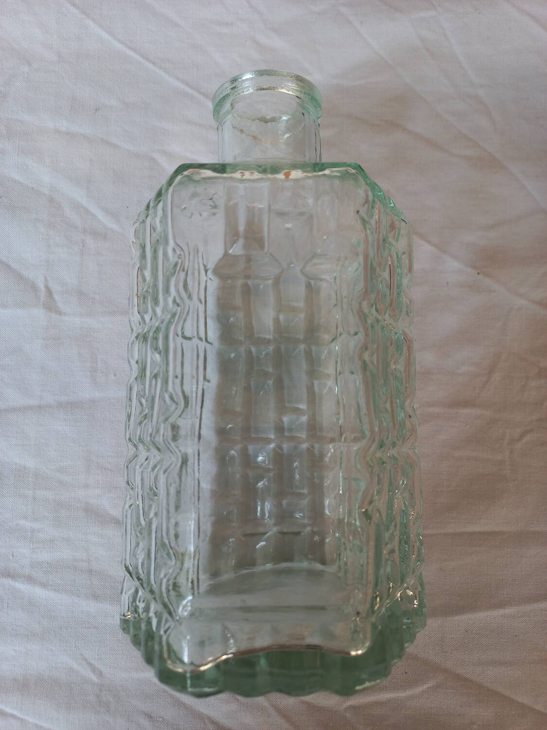 Hexagonal glass carafe