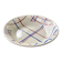 Antique Badonvillier round dish, red and blue intersecting lines
