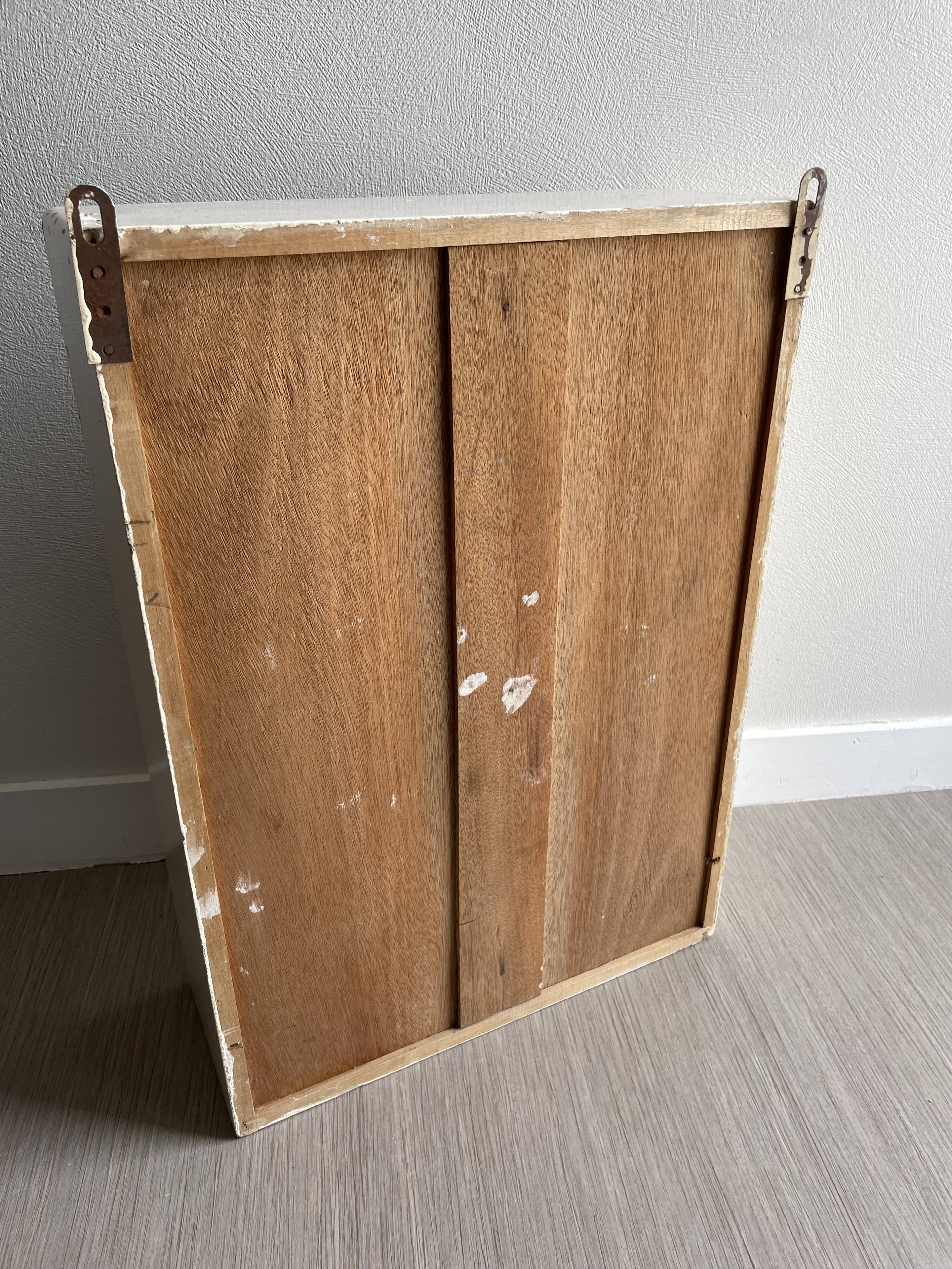 Bathroom cabinet pharmacy patinated wood