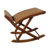 Wooden and leather folding rocking footring