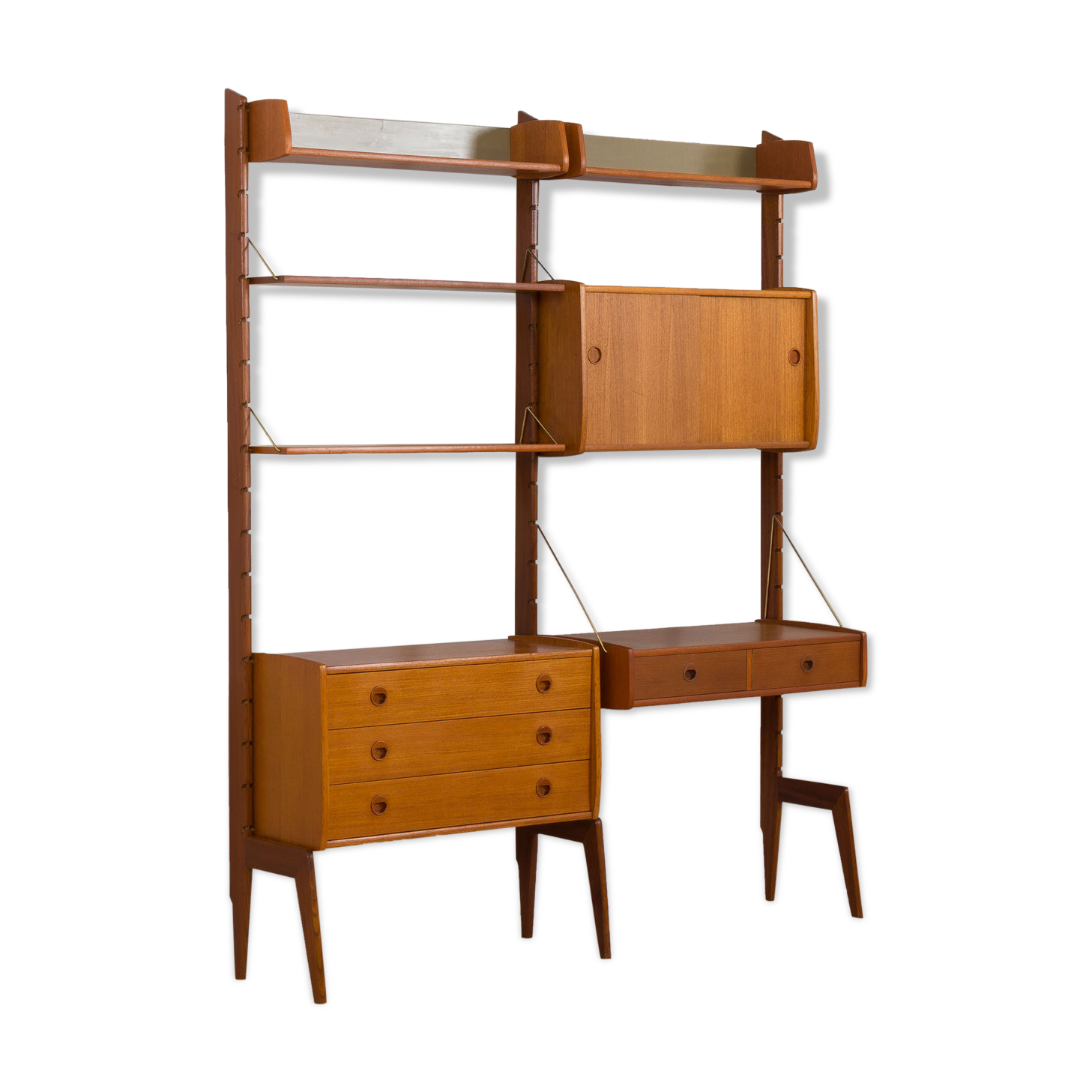 Scandinavian modern freestanding bookcase Ergo by John Texemon, Norway, 1960s.