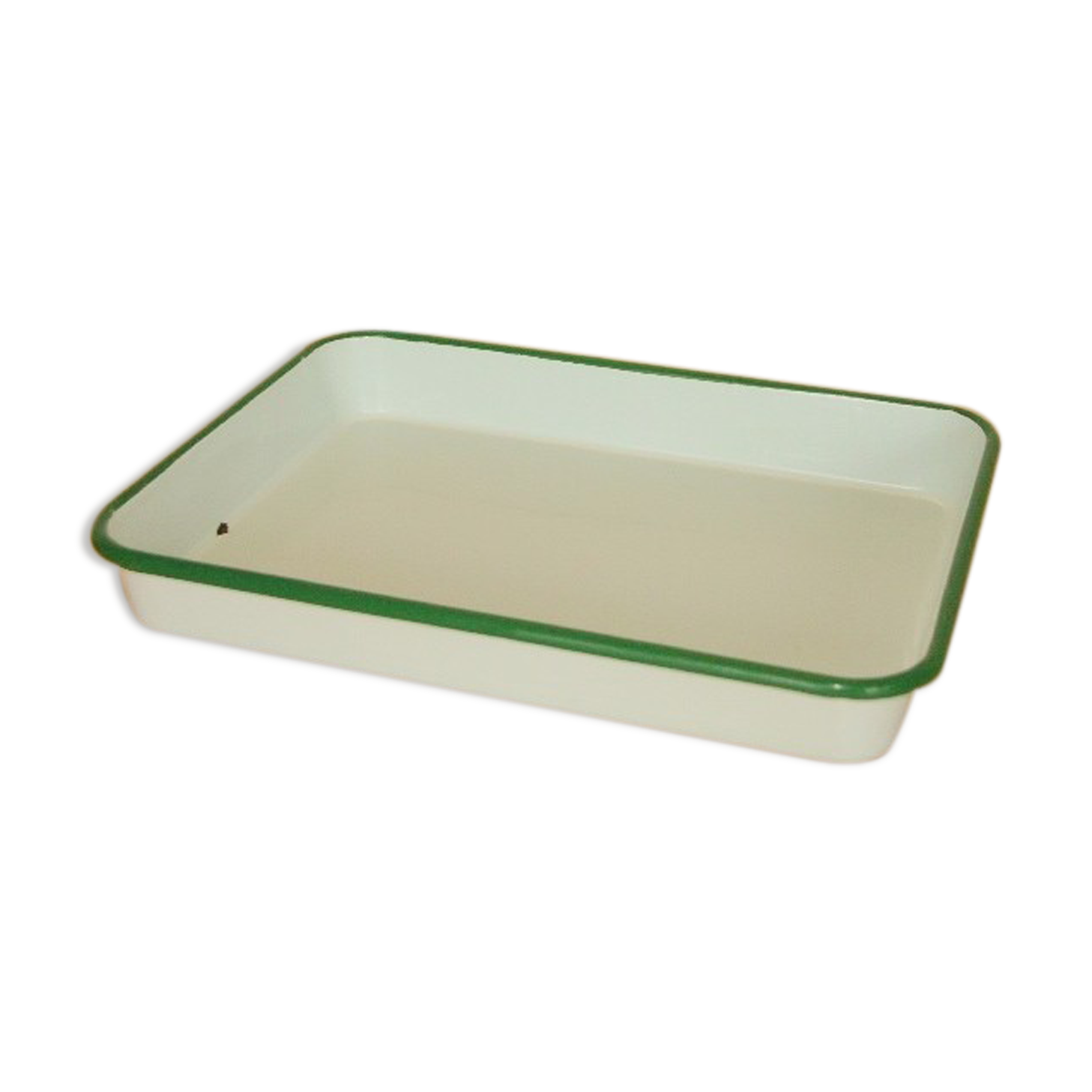 34.5x25.5 vintage enamelled steel 34.5x25.5 rectangular dish