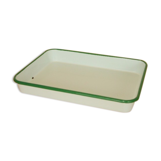 34.5x25.5 vintage enamelled steel 34.5x25.5 rectangular dish