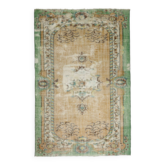 Tapis oriental vintage noué main – 277x181 cm – Tapisserie Anatolienne 1950