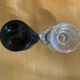 Pair of Antique Egg Cups in Black Opaline and Vintage Moulded Glass