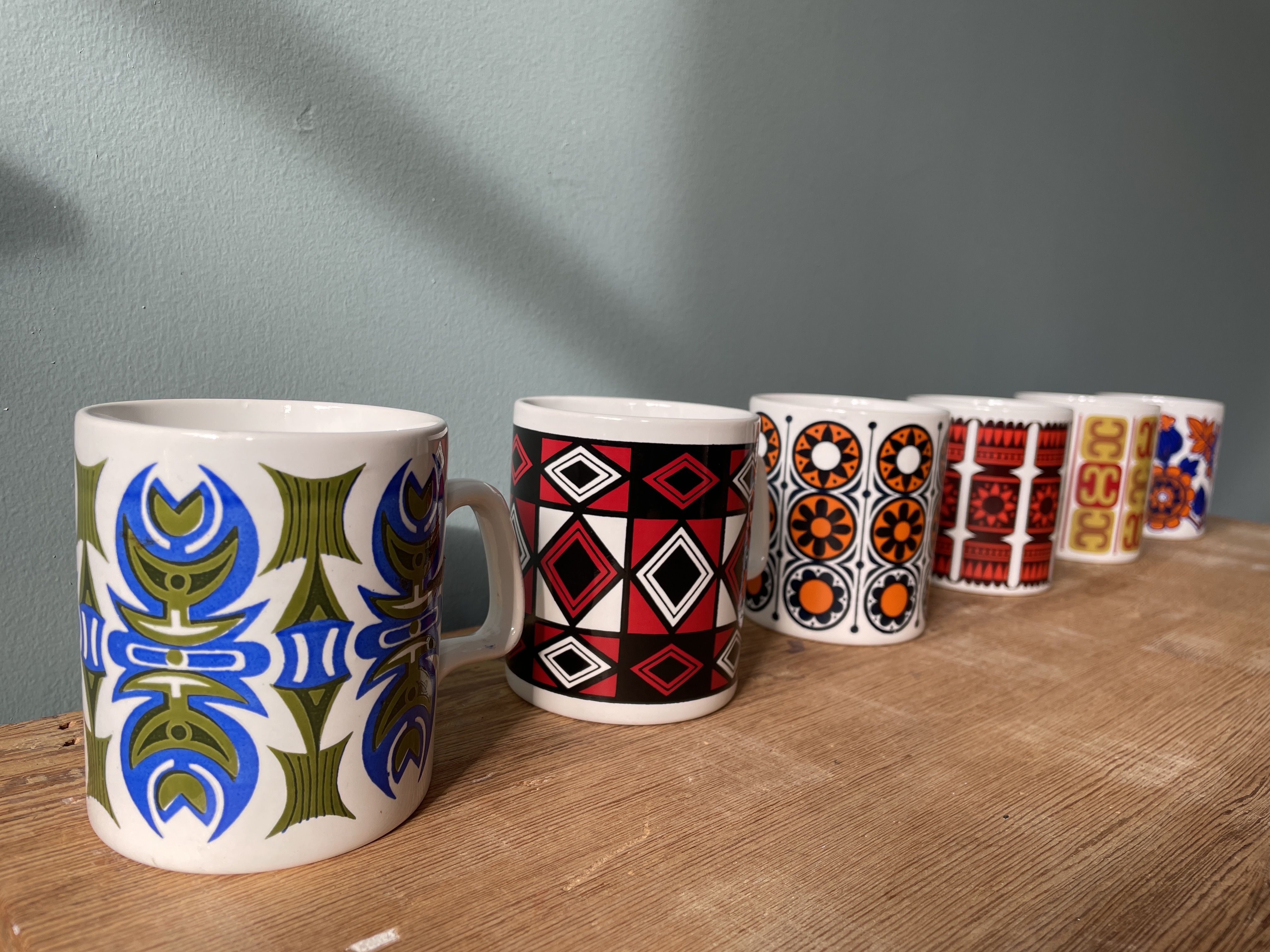 Set of 6 vintage mug staffordshire potteries made in England