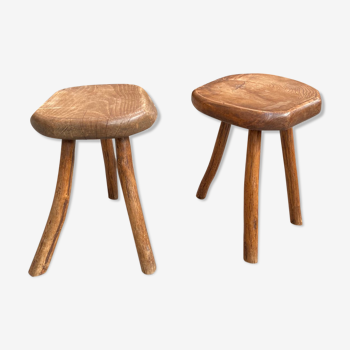 Pair of elm stools