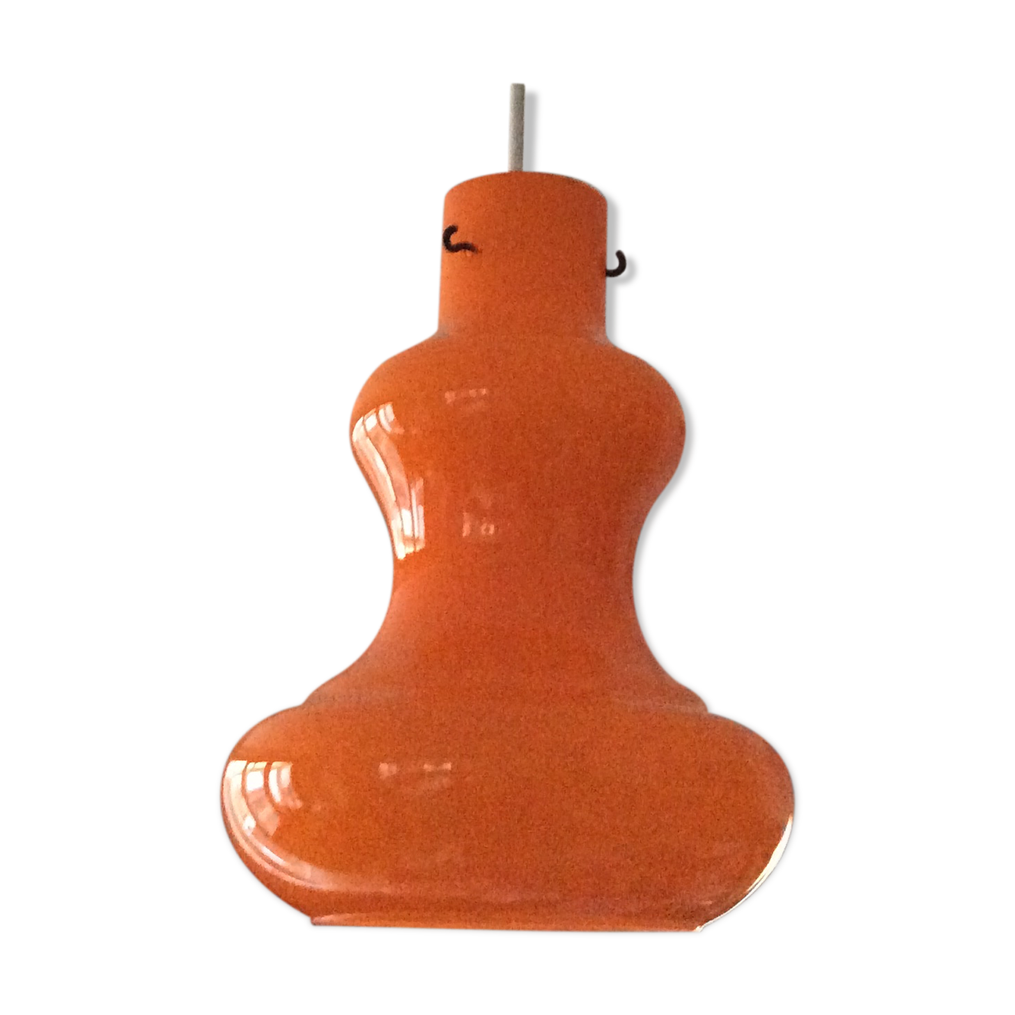 Suspension scandinave années 60 en opaline orange