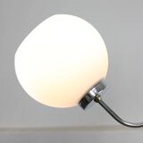 Vintage italian chrome and opaline chandelier, 70s