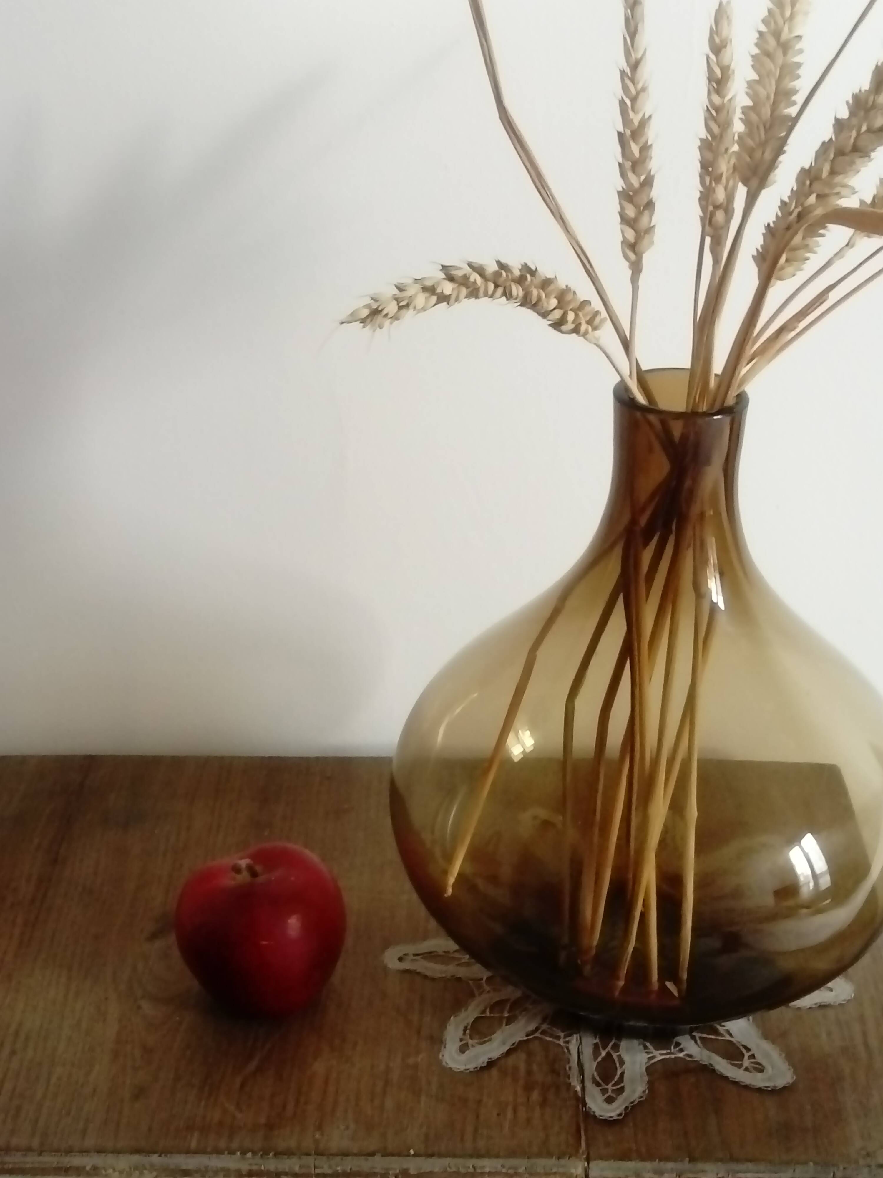 Brown smoked glass vase