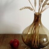 Brown smoked glass vase