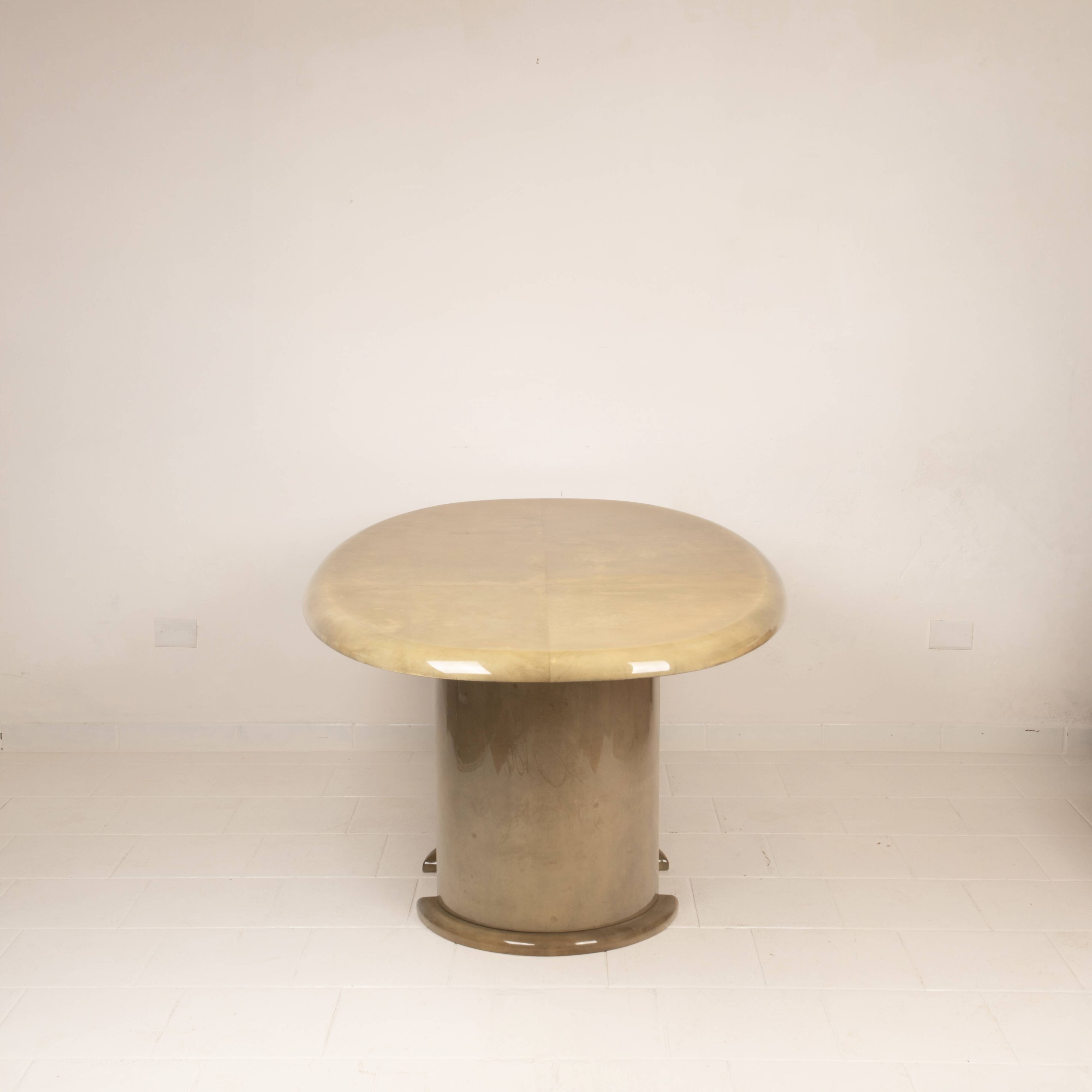 Angelo Mazzola parchment table produced by Ar.Vi Salpol, 1980