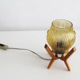 Pair of 1970's Vintage bedside table lamps by Drevo Humpolec
