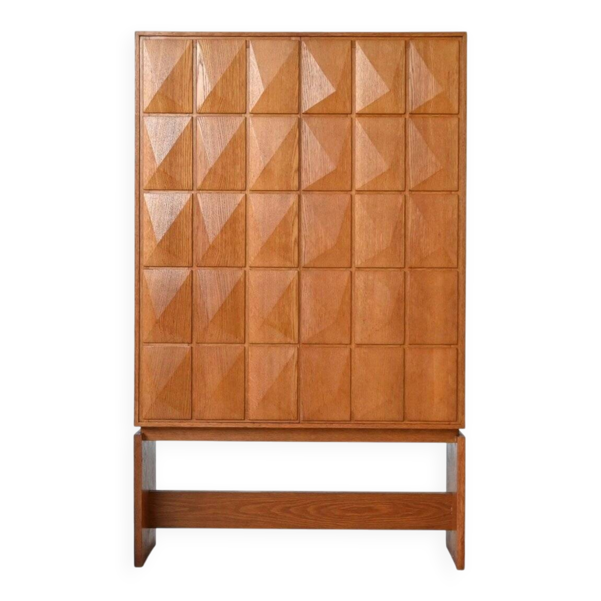 Large Brutalist highboard in oak Mid-Century Gemany 1970