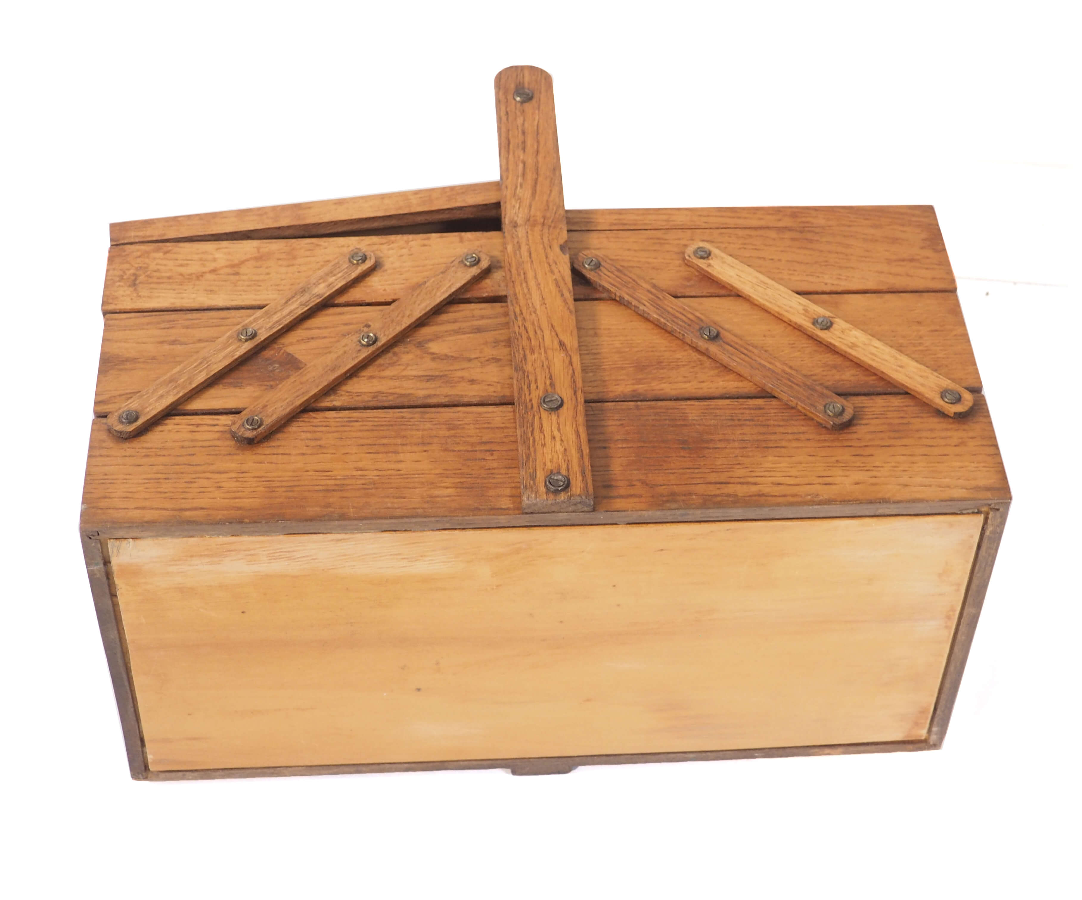 Golden oak sewing cart