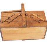 Golden oak sewing cart