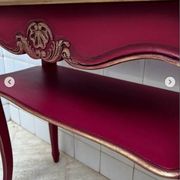 Console Louis XV Rouge Bordeaux et Or