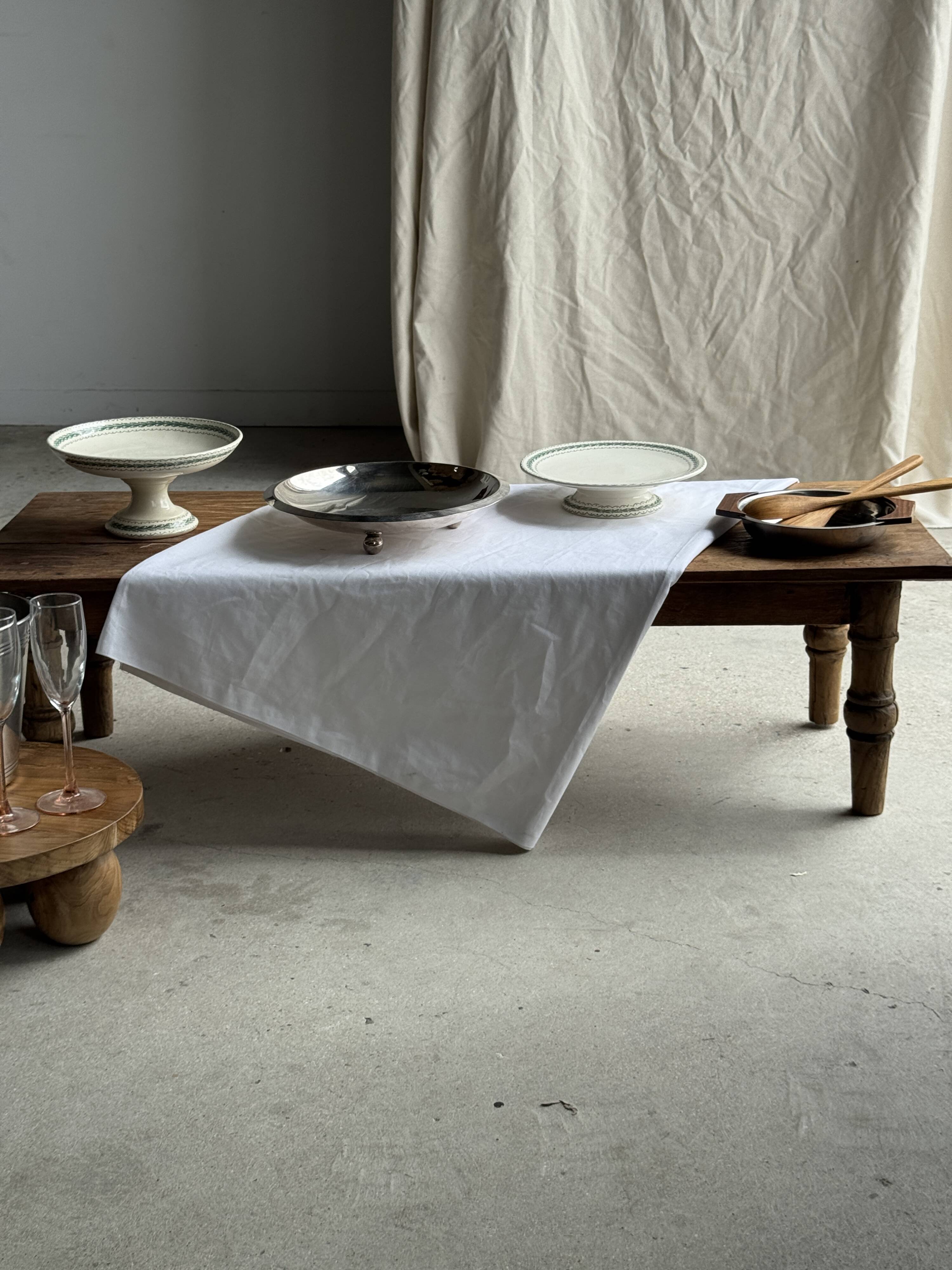 Shallow dish in stainless steel and wood H4 D20
