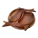 Trio de coupelles poissons en bois