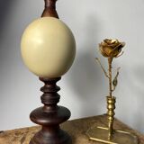 Wooden and ostrich egg lamp base