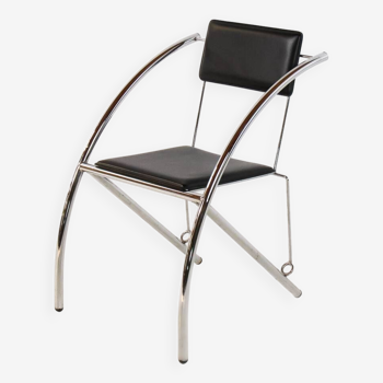 Postmodern Chrome Plated Dining Chair 1980s