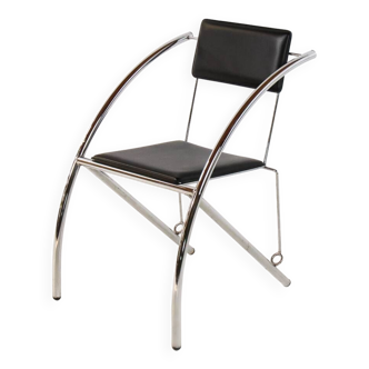 Postmodern Chrome Plated Dining Chair 1980s