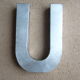 Letter U industrial white metal