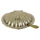 Beurrier coquillage en métal chromé et verre et couteau, Angleterre