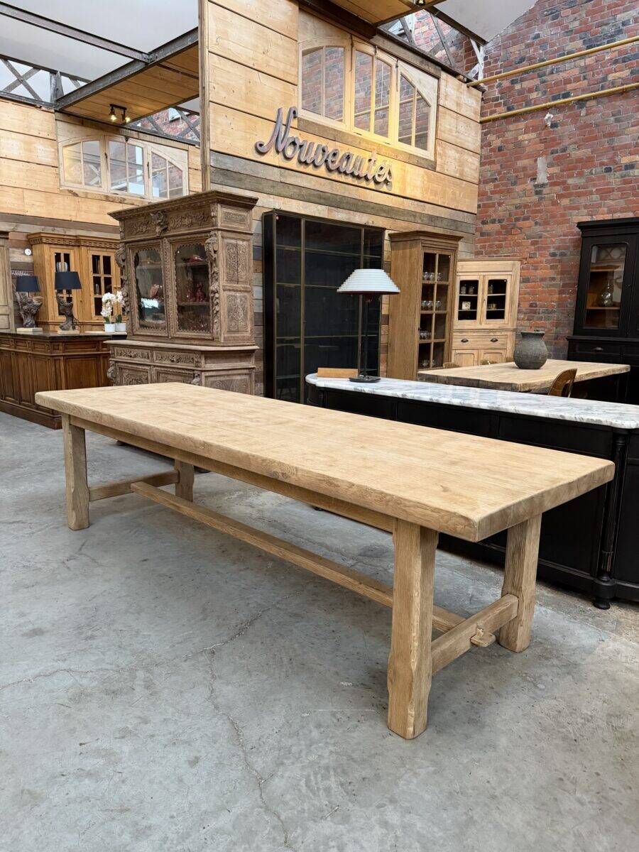 Large farmhouse table in solid oak