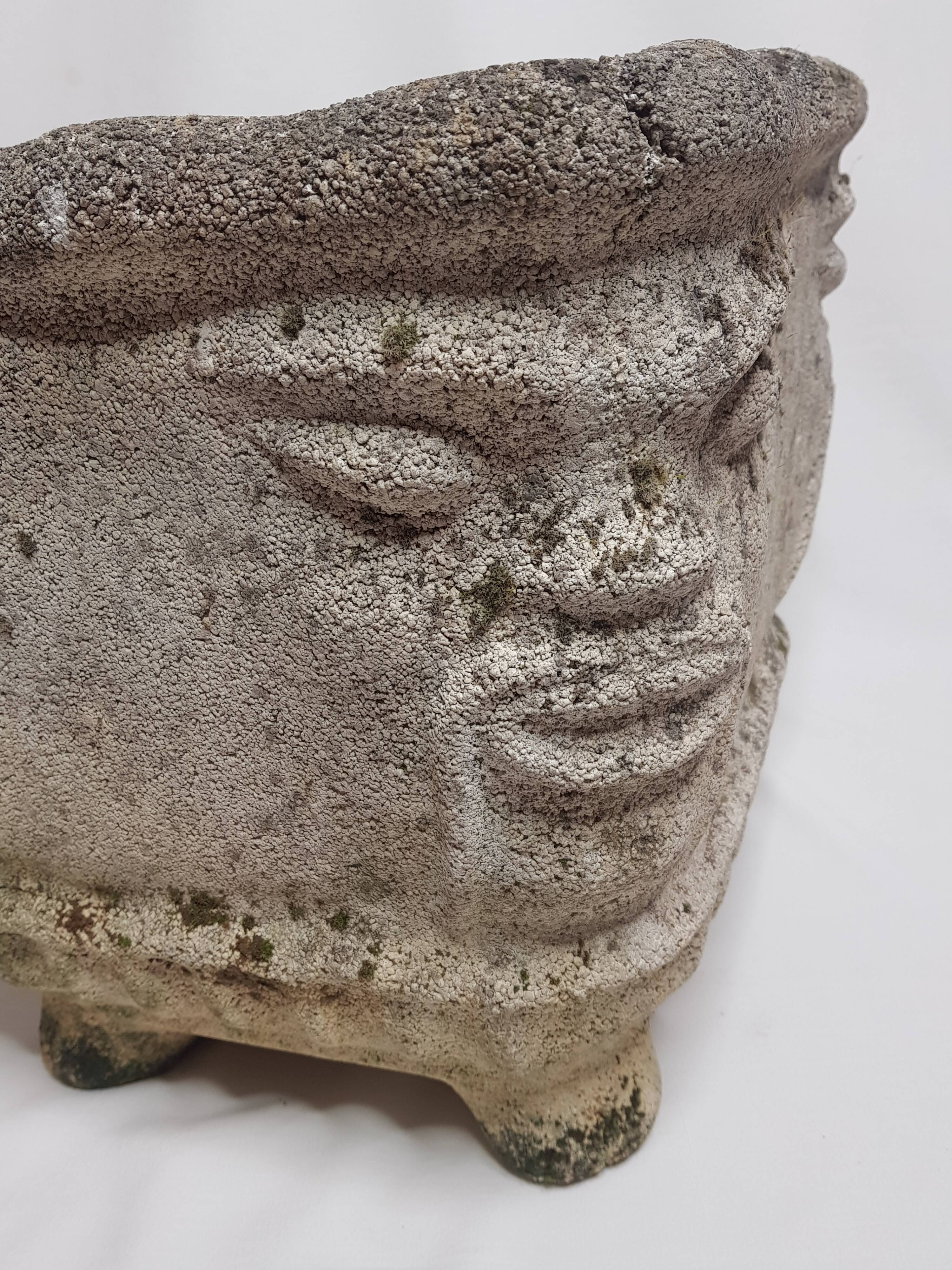 Large vintage anthropomorphic garden "Ustica" in reconstructed stone (40 cm)