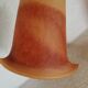 Orange glass paste tulip lamp, art nouveau swan neck, art deco