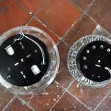 Duo of wall lamps peris andreu, cut glass, spain, 1970