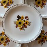 Antique Digoin earthenware dessert plates