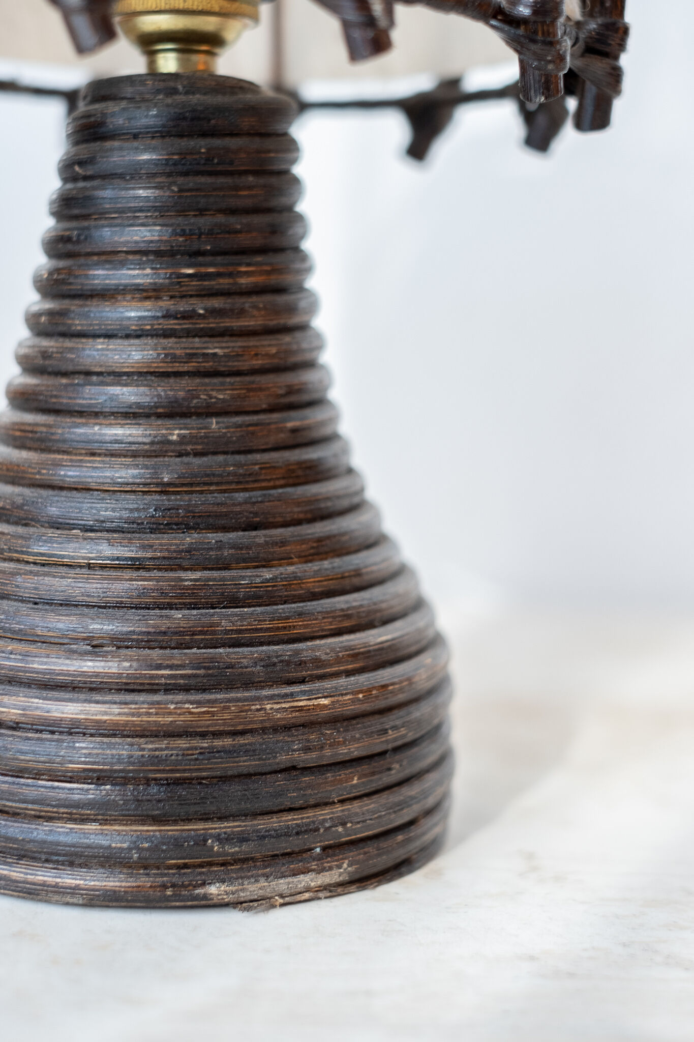 Pair of rattan lamps