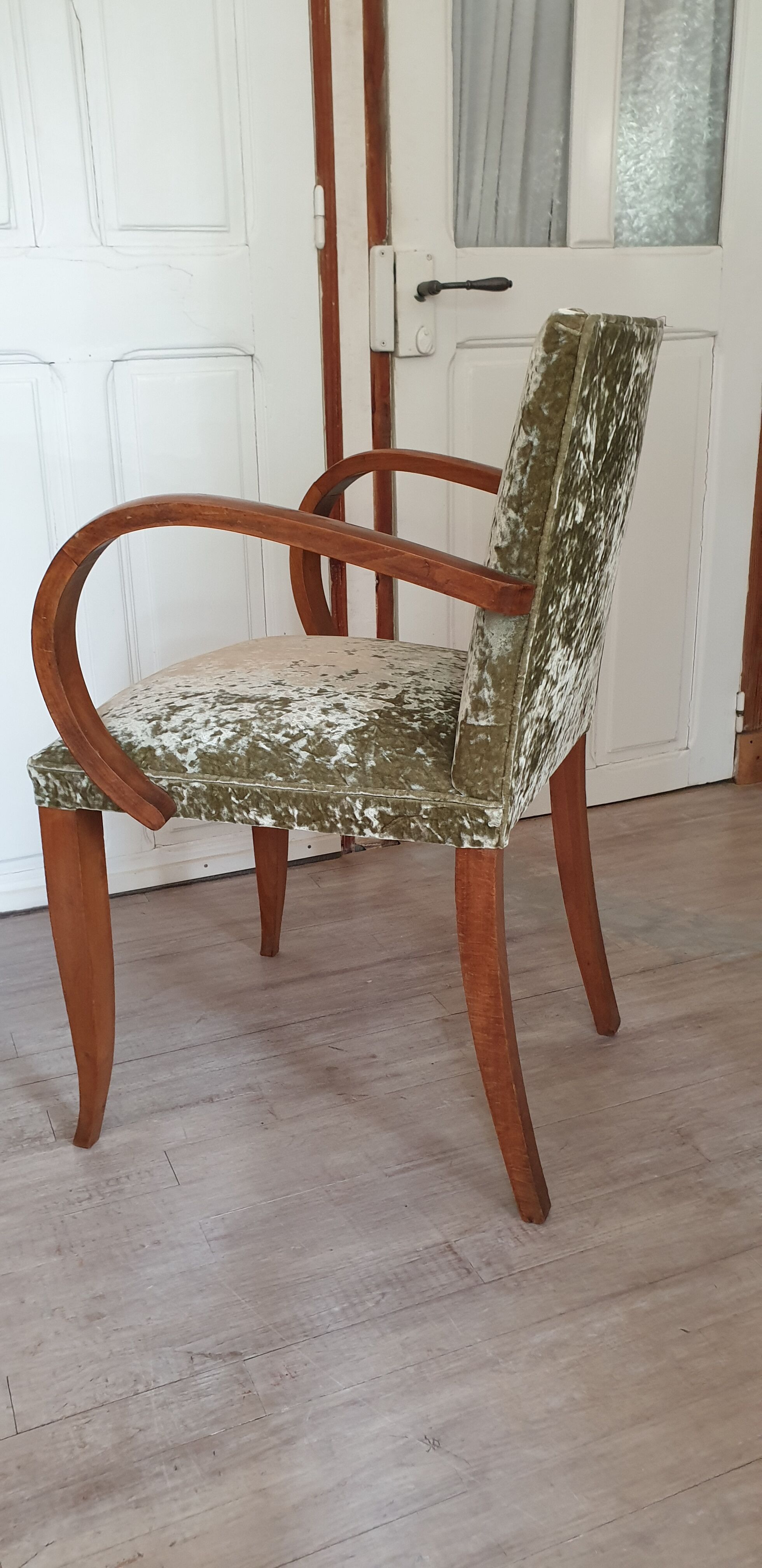 Paire de fauteuils bridge verts