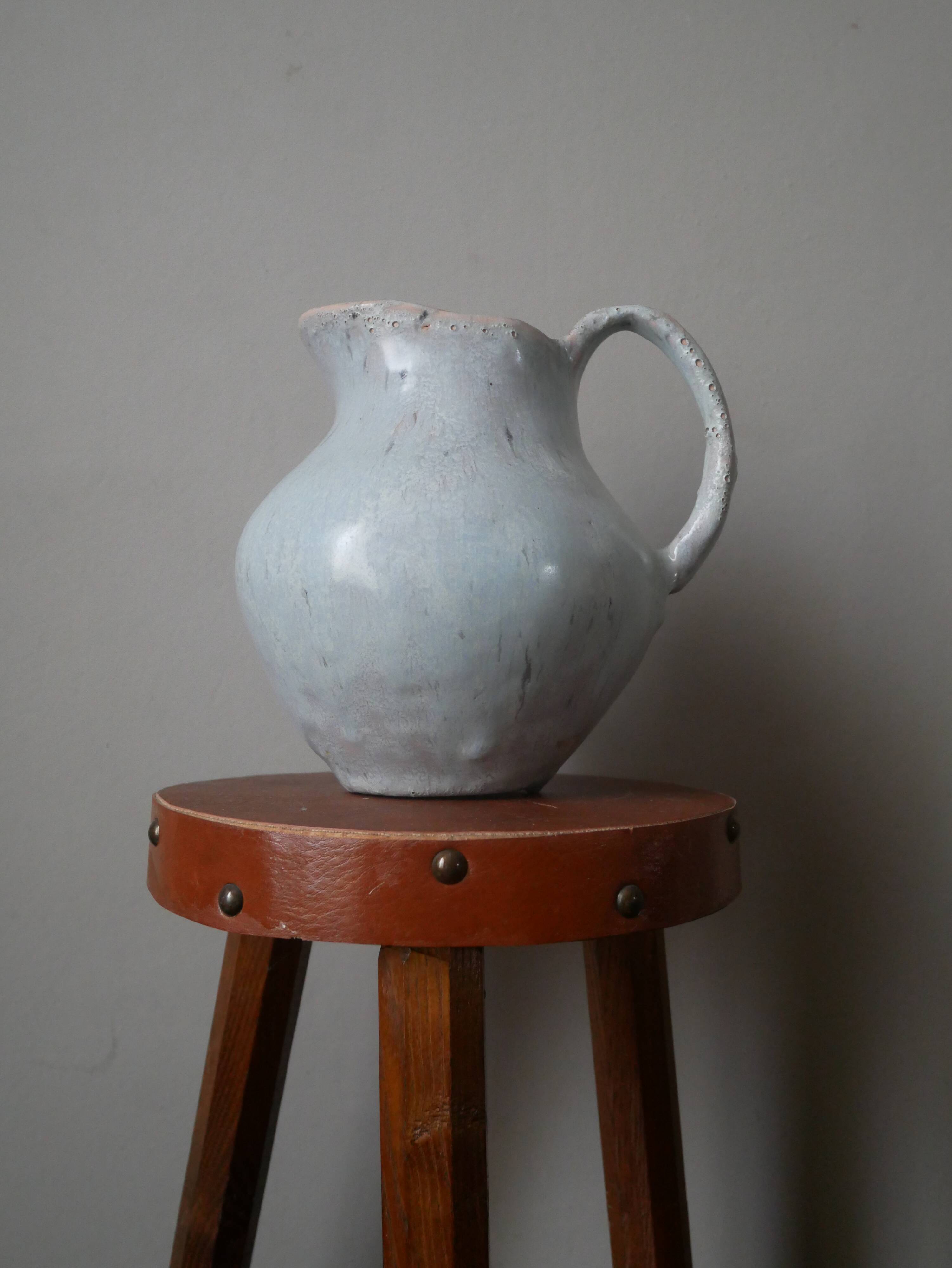 Vase with handle pitcher handmade pottery ceramic Wabi-Sabi Japandi Scandinavian countryside