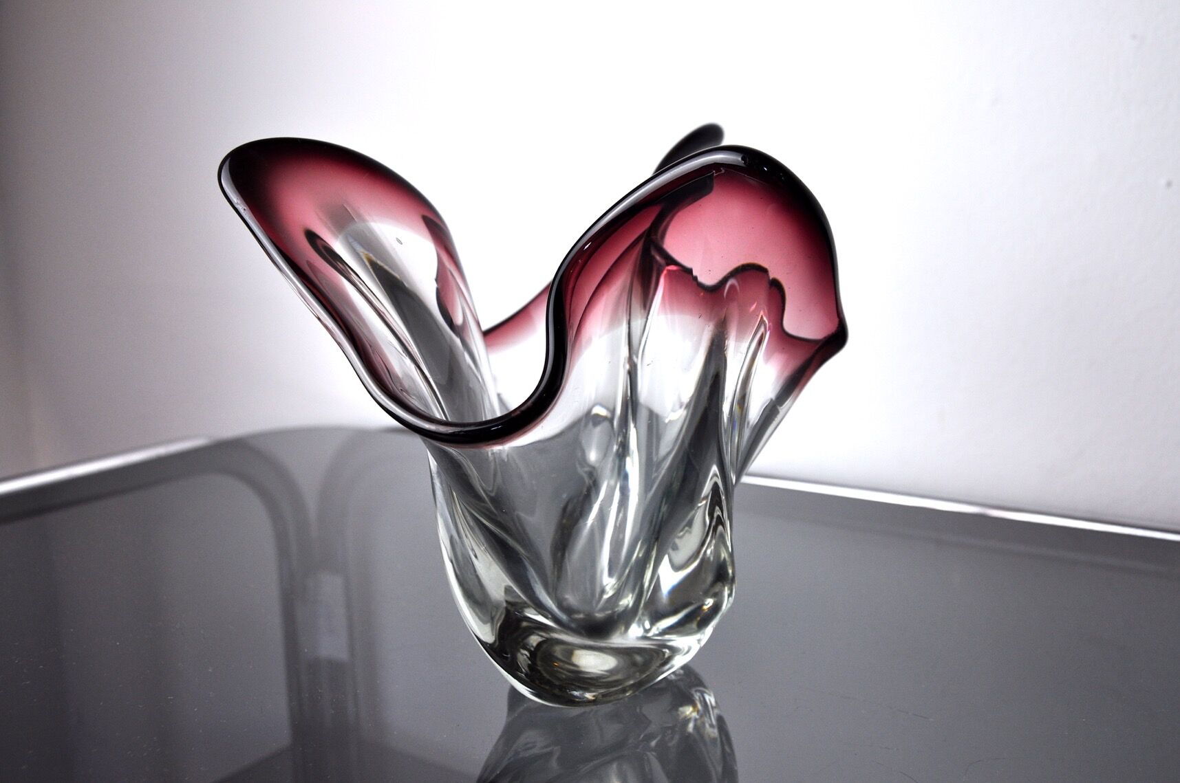 Purple seguso vase in Murano glass, Italy, 1960