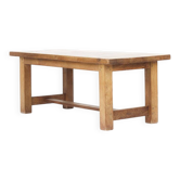 Table à manger en chêne rustique brutalisme vintage du milieu du siècle