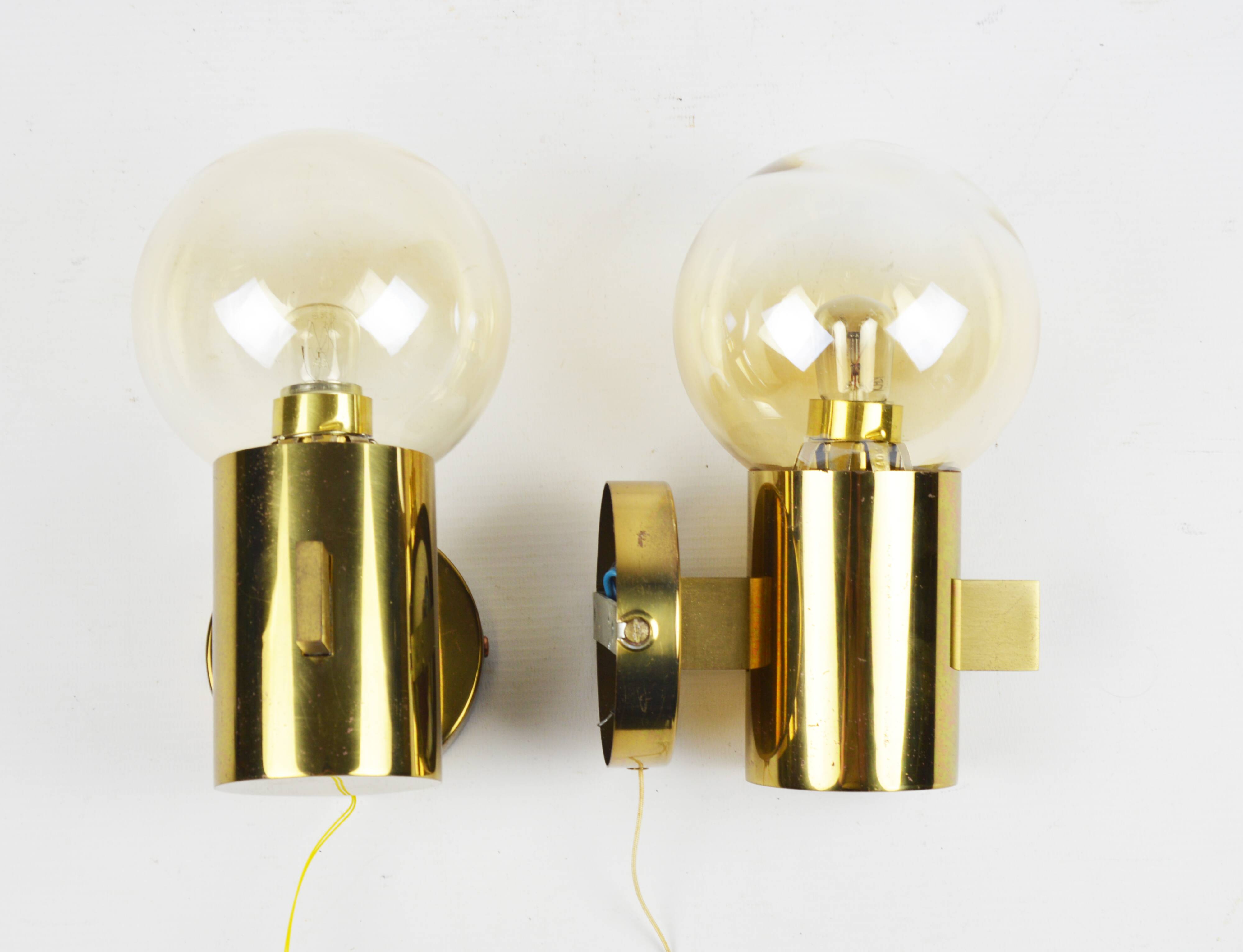 Wall lamps by H. A. Jakobsson, Sweden, 1960s