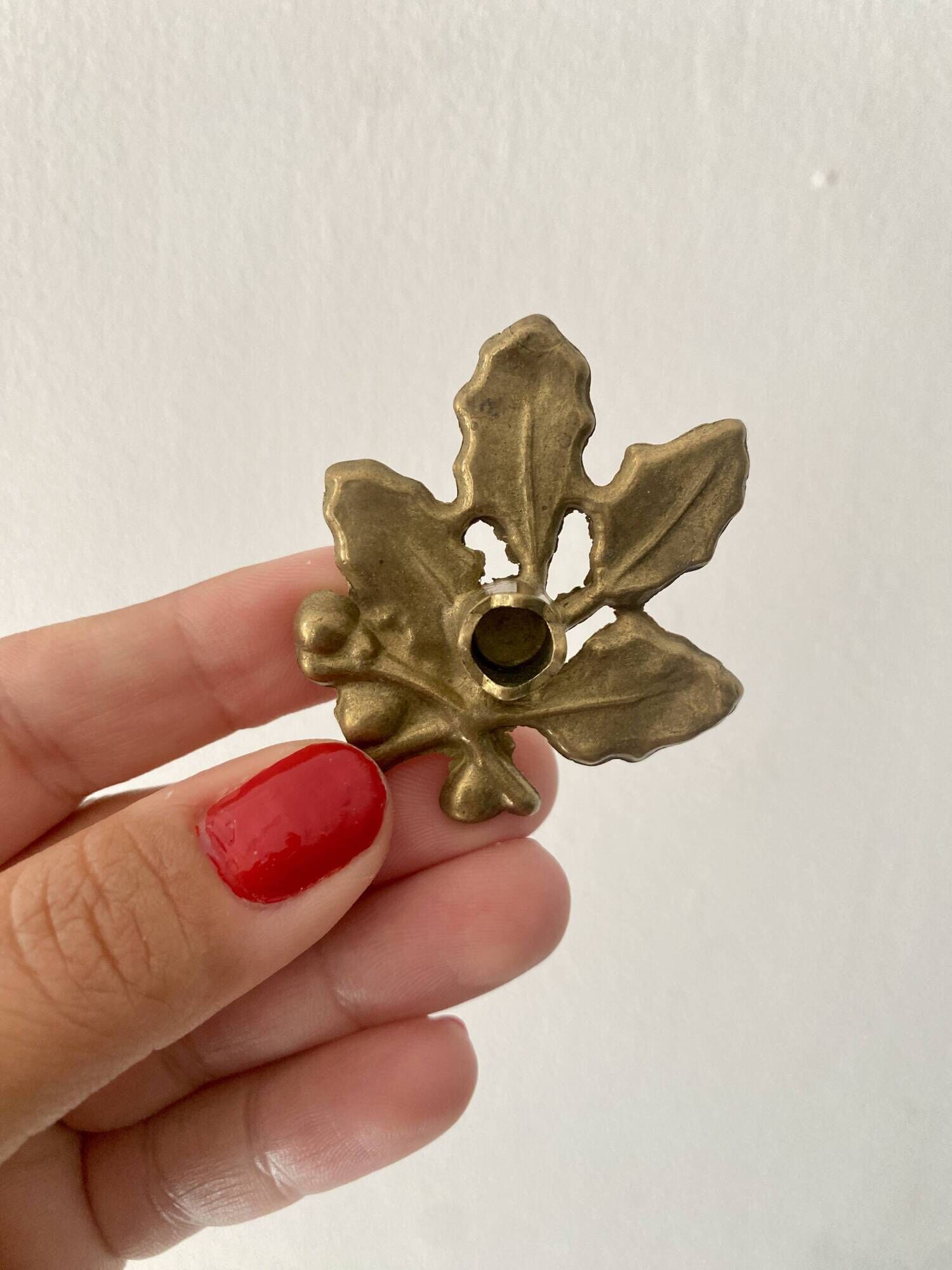 Set of 5 small vintage brass candlesticks / candle holders