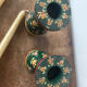 Hand-painted wooden candlesticks